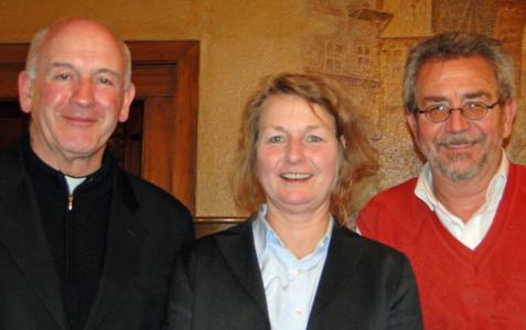 Co-chairs of the commission (from left): Luis Augusto Castro Quiroga, Friederike Nüssel, Alfred Neufeld. Photo by Eleanor Miller