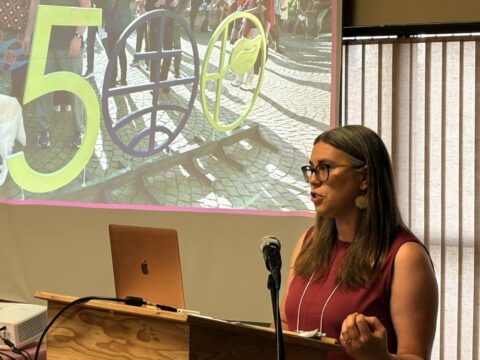 Dr. Jennifer Otto speaks at 2025 Bridgefolk conference.